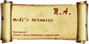 Mrár Artemisz névjegykártya